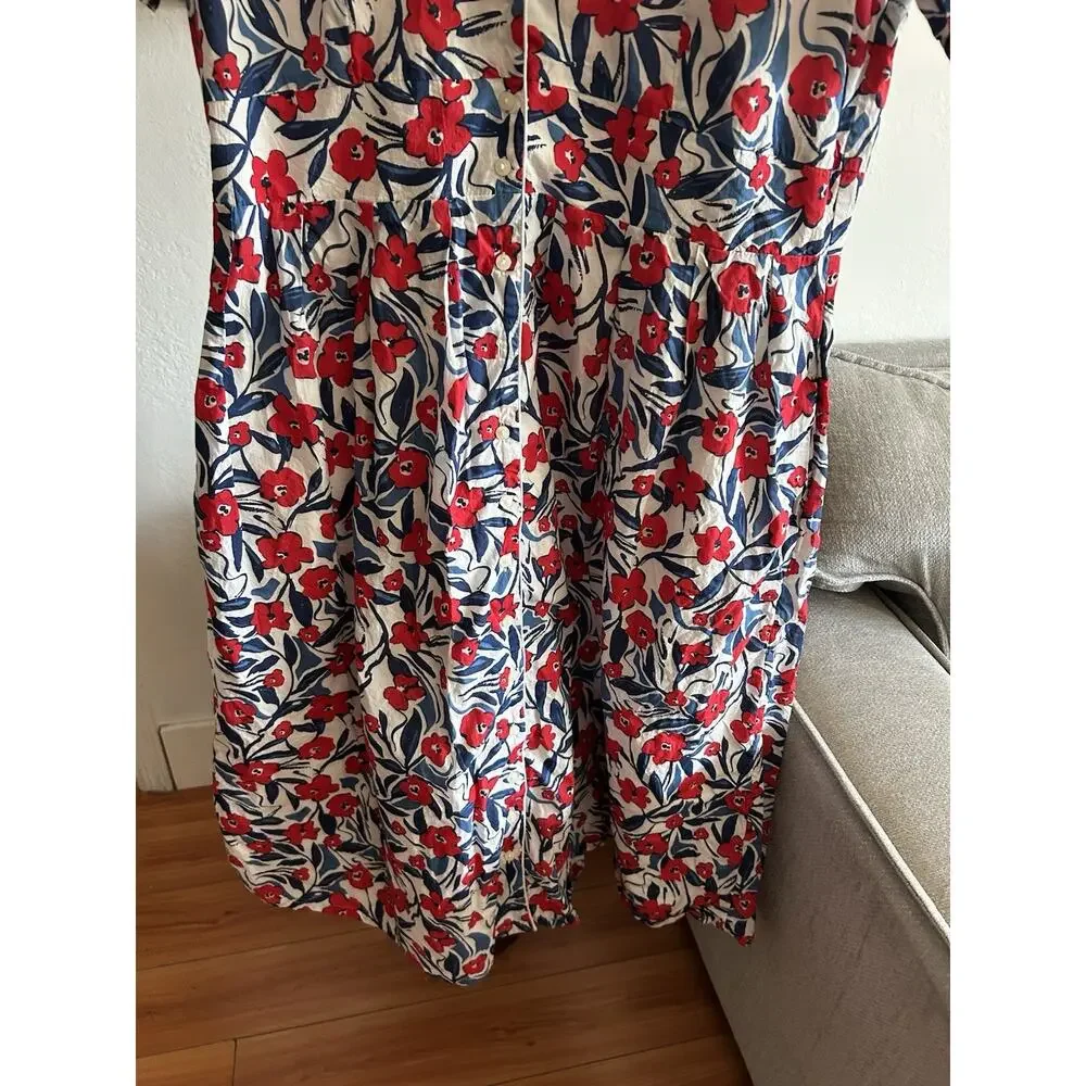 Seasalt Cornwall Charlotte Floral Midi Dress 12 Preppy Organic Cotton - Picture 6 of 11